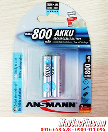 Ansman HR03 AAA800mAh; Pin sạc AAA 1.2v Ansman AAA800mAh-BL2 5030982 (Vỉ 2viên)